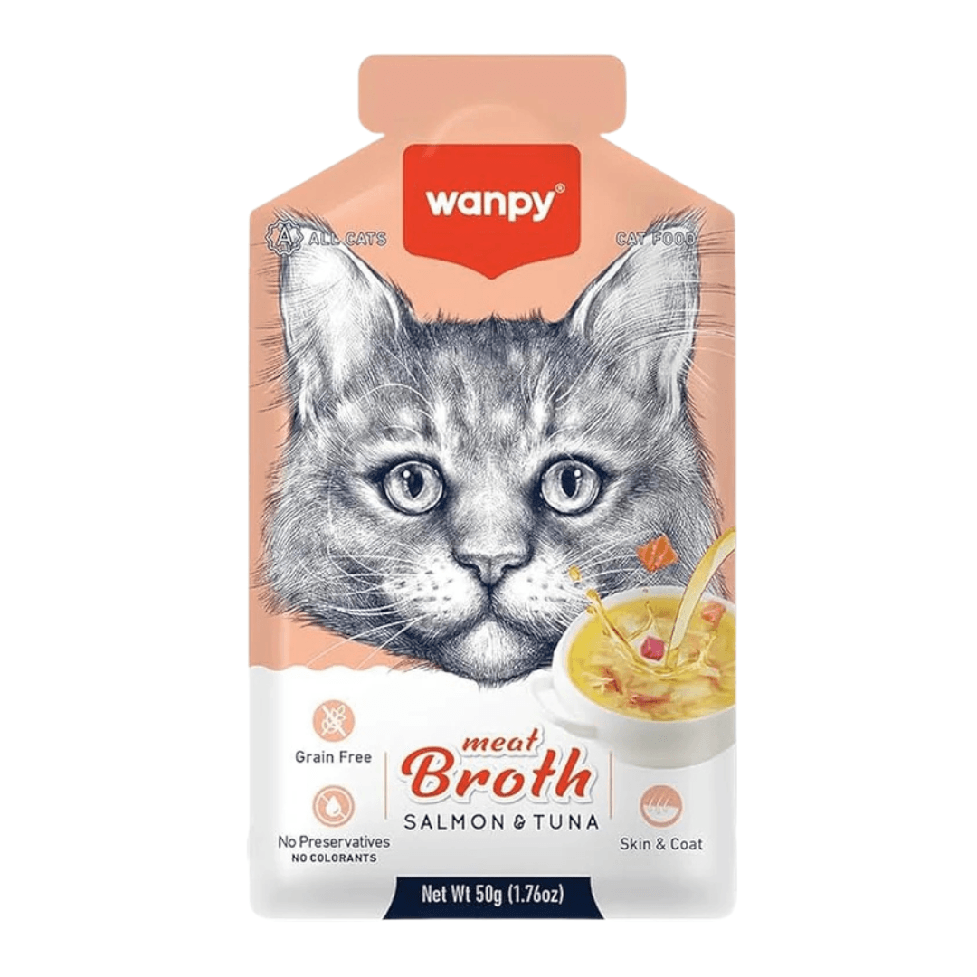 WANPY CAT MEAT BROTH TUNA N SALMON 50G